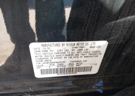 2023 Nissan Ariya Evolve+ z USA, uszkodzony, nr VIN JN1BF0BA8PM406255